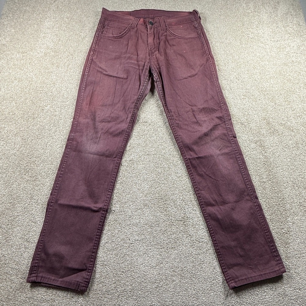 Levi's 511 Mens 30x30 Burgundy Red Slim Fit Jeans